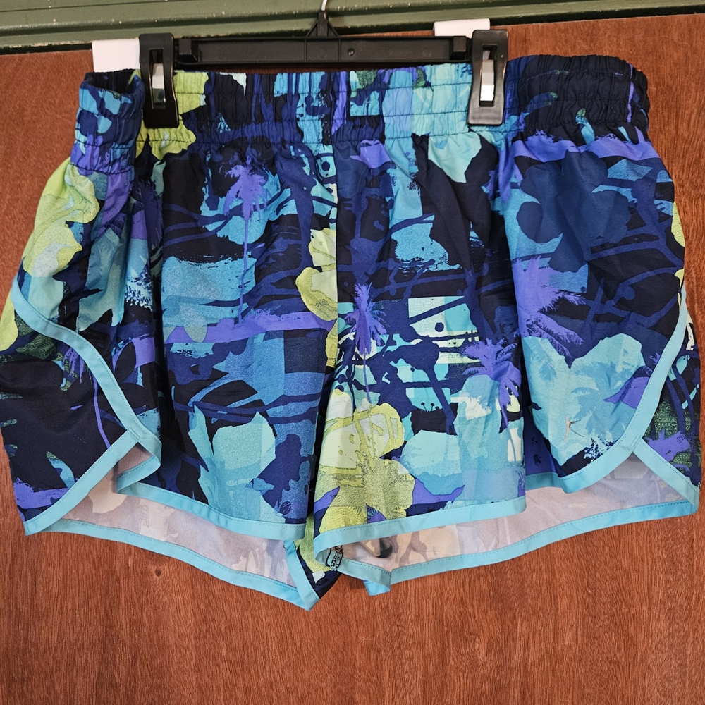 Danskin Blue and Green Athletic Shorts Dynamic Design